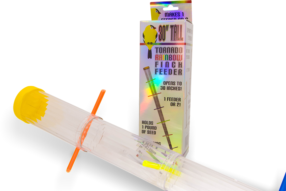 Tornado Rainbow Finch Feeder tube and box